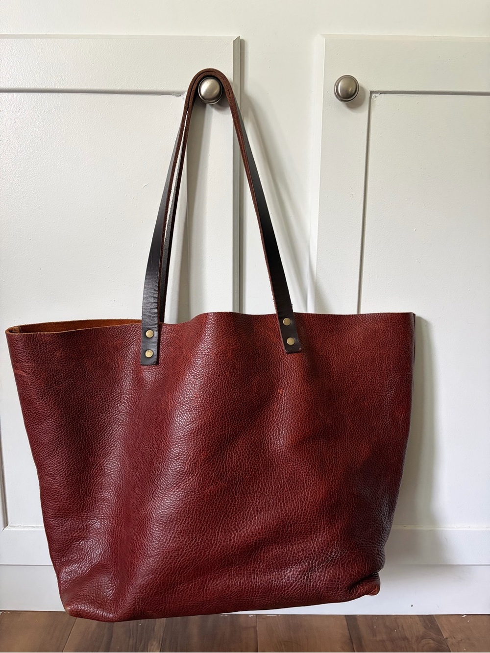 Portland Leather Over Sized Tote in Nutmeg